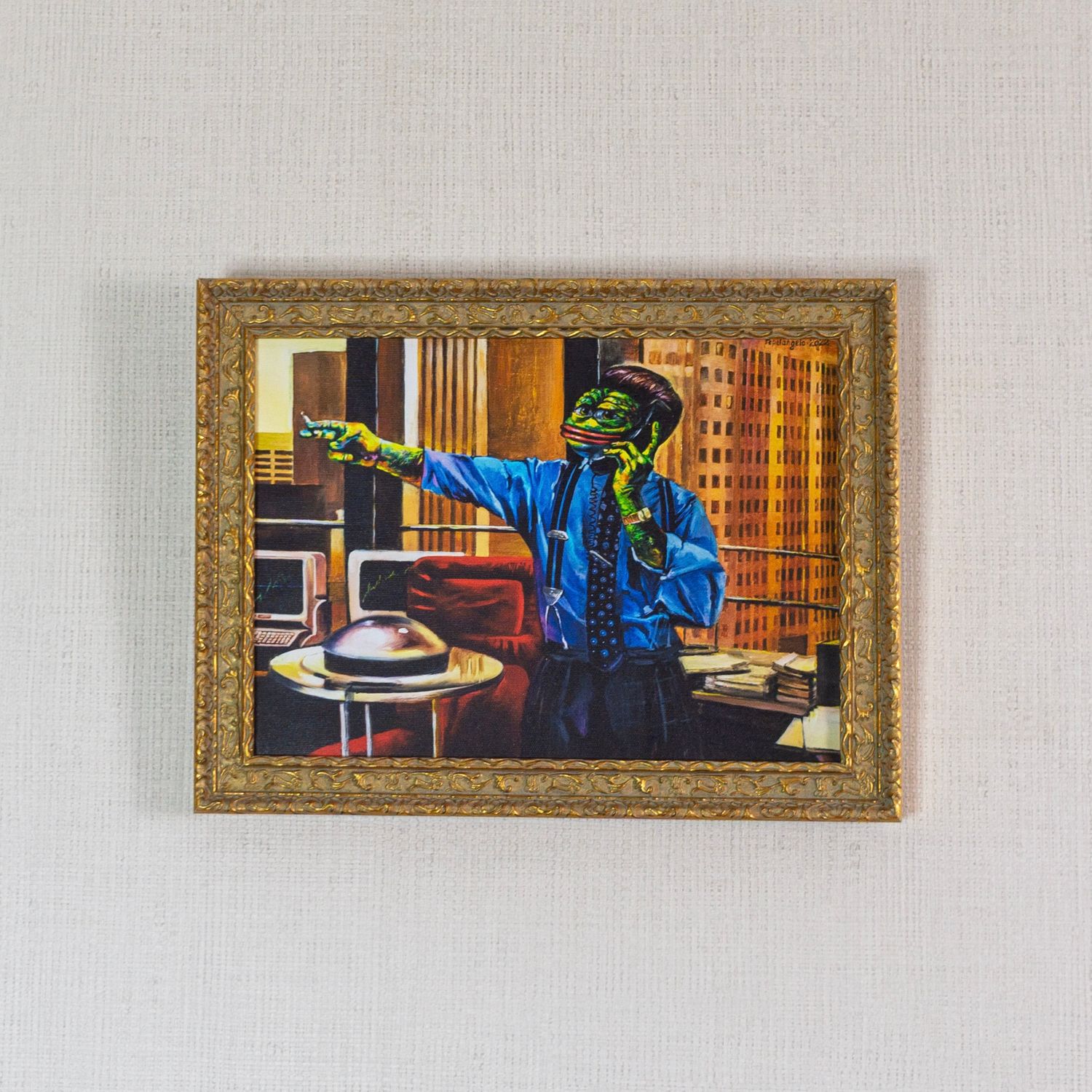 "PEPE WHO SORTS THINGS OUT " (Print on canvas)