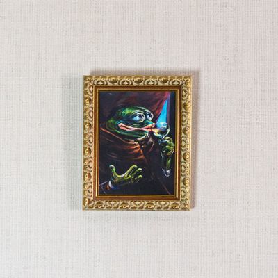 "PEPE TAKING A SIP OF DIVINE NECTAR" (Print on canvas)