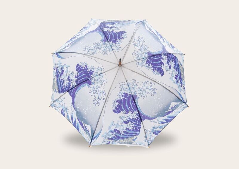 The Everyday Umbrella - The Great Wave of Kanagawa Wooden Handle