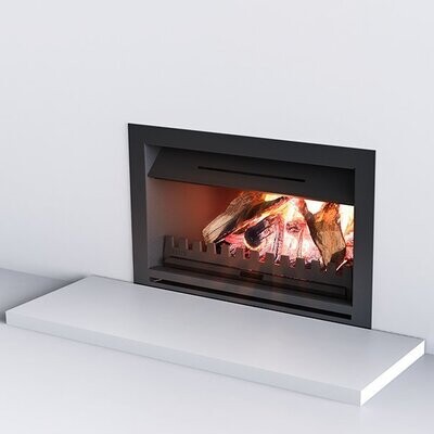 Open fronted wood fireplace