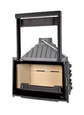 Seguin Visio 8 Black Line Chiminee Fireplace with Lift Door