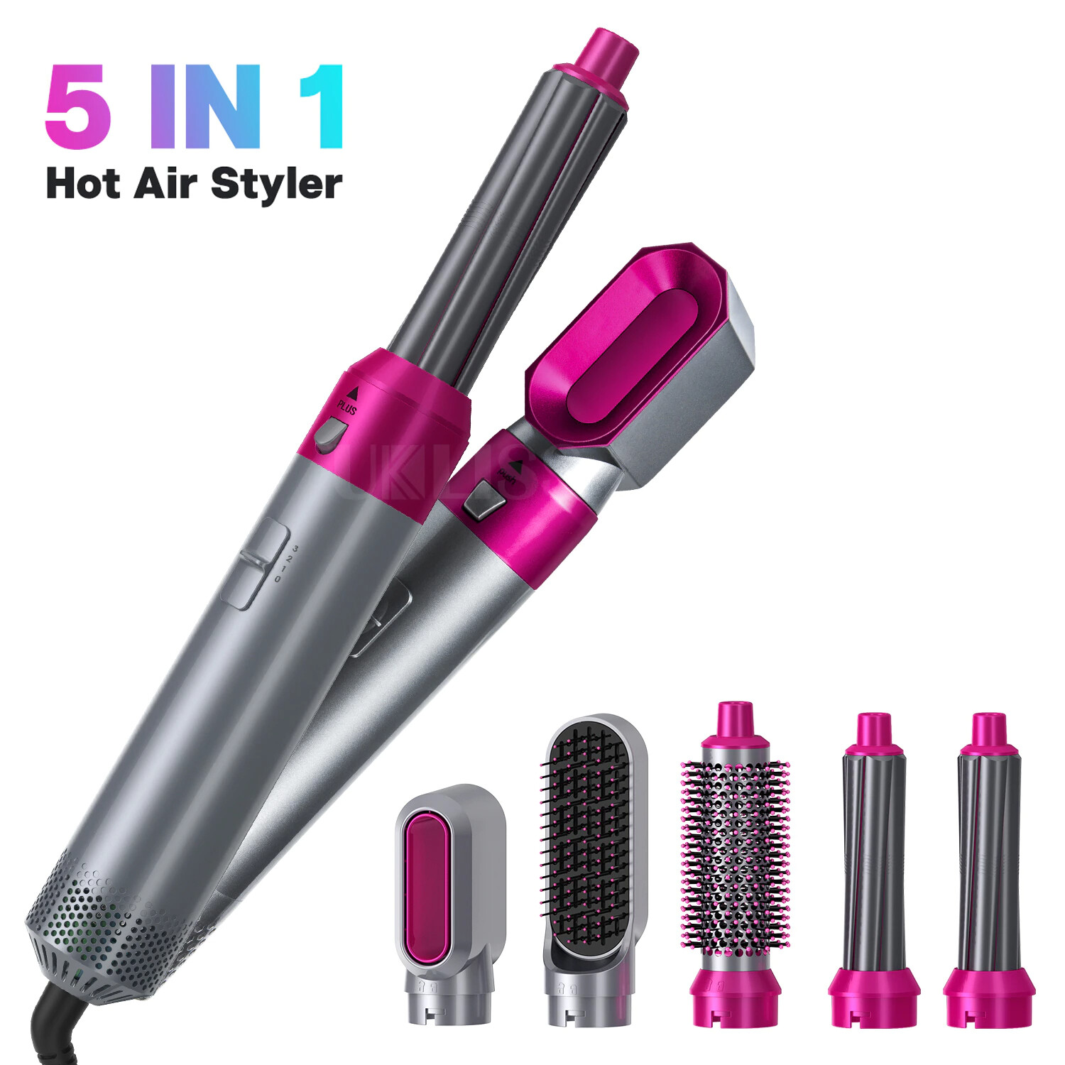 Electric Hair Dryer Brush Negative Ions Blow Dryer Comb 5 In 1 Hair