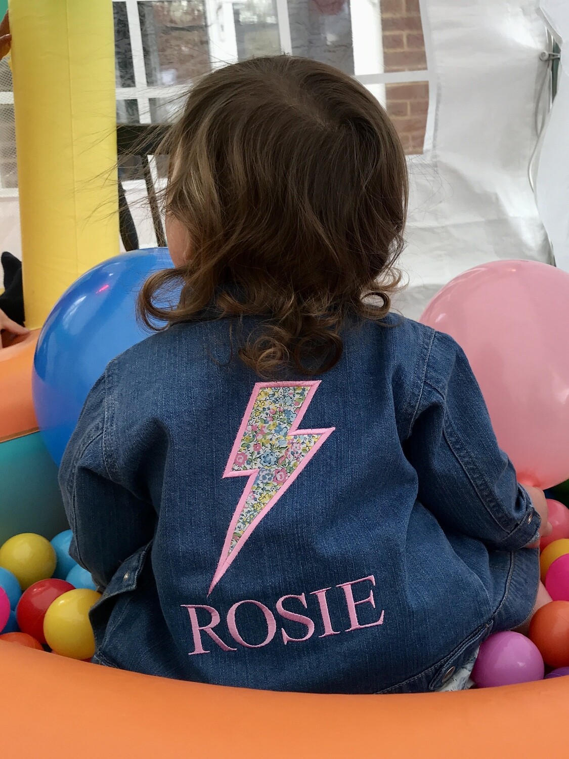 Children's Denim Jacket with Liberty Fabric Design