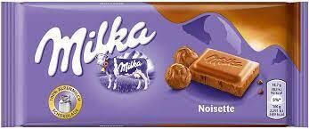 MILKA CHOCOLATE BAR 100gr  NOISETTE (22PACK)