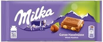 MILKA CHOCOLATE BAR 100gr  HAZELNUT (22PACK)