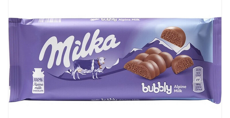MILKA CHOCOLATE BAR 100gr BUBLY 14PACK)