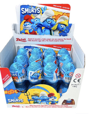 SMURFS CHOCOLATE SURPRISE EGGS (24PACK)