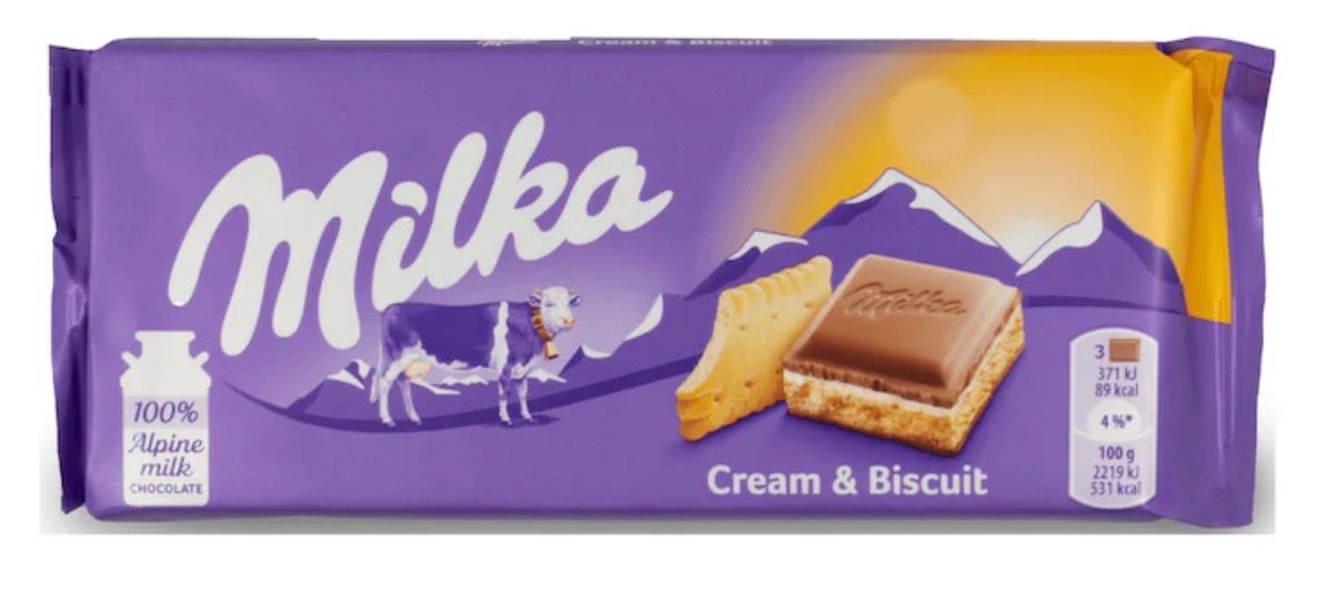 MILKA BAR CREAM AND BISCUIT (18PACK)