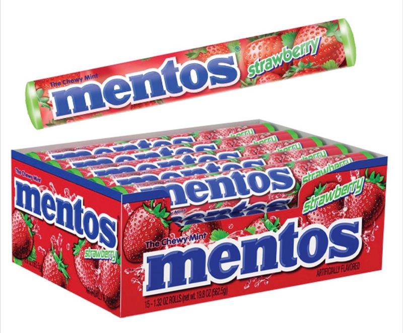 MENTOS TUBES STRAWBERRY (20PACK)
