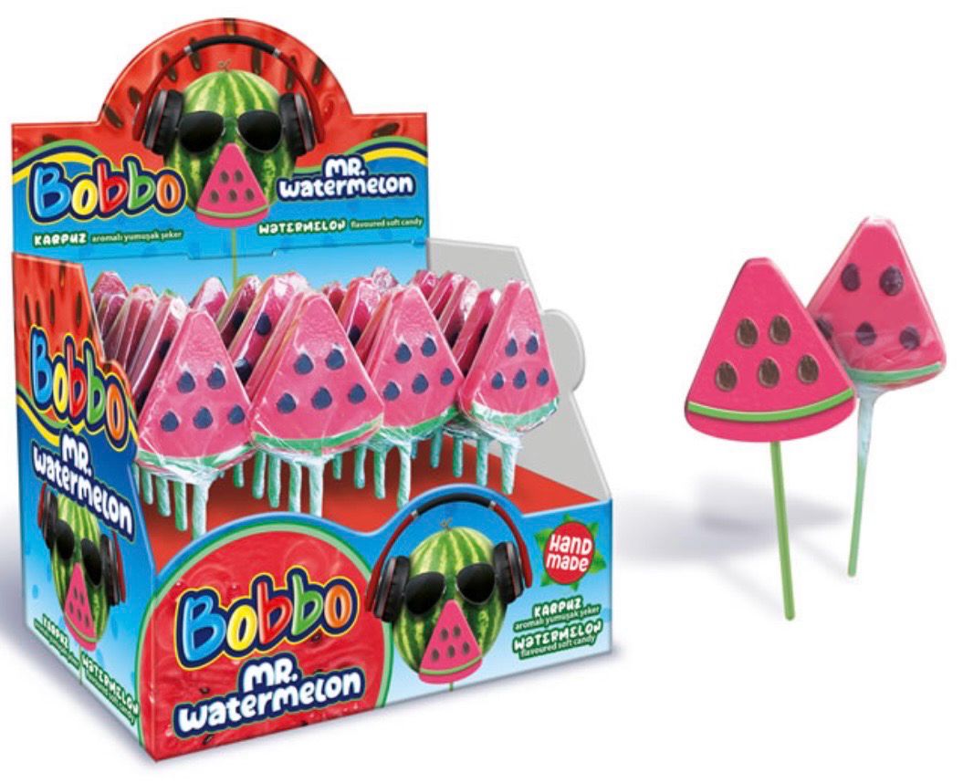WATERMELON SHAPED HARD CANDY (24PACK)