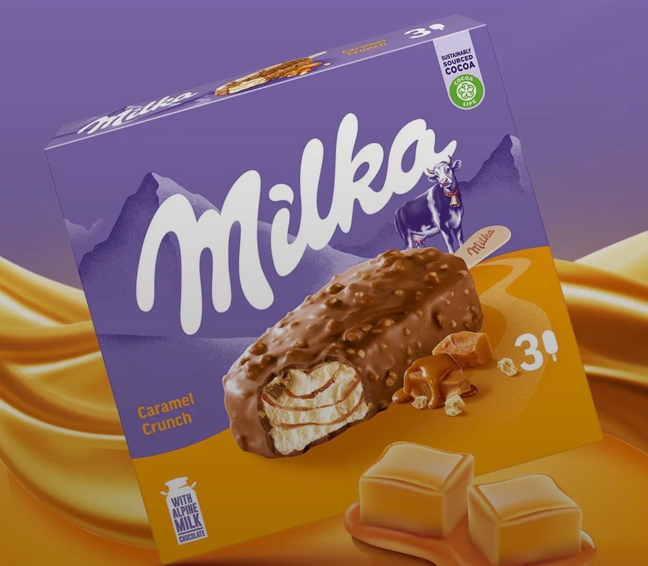 ICE CREAM MILKA CARAMEL T3 (8PACK)