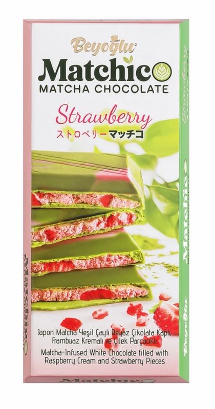 BEYOGLU MATCHA WHITE CHOCO/STRAWBERRY BAR (6PACK)