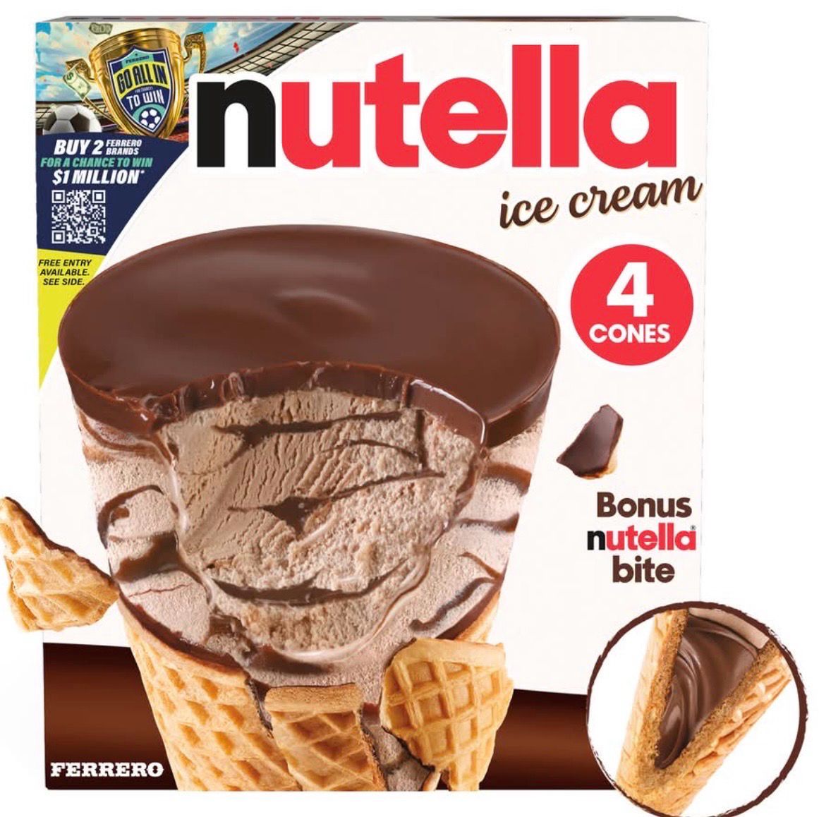 NUTELLA ICE CREAM CONE T4 (6PACK)