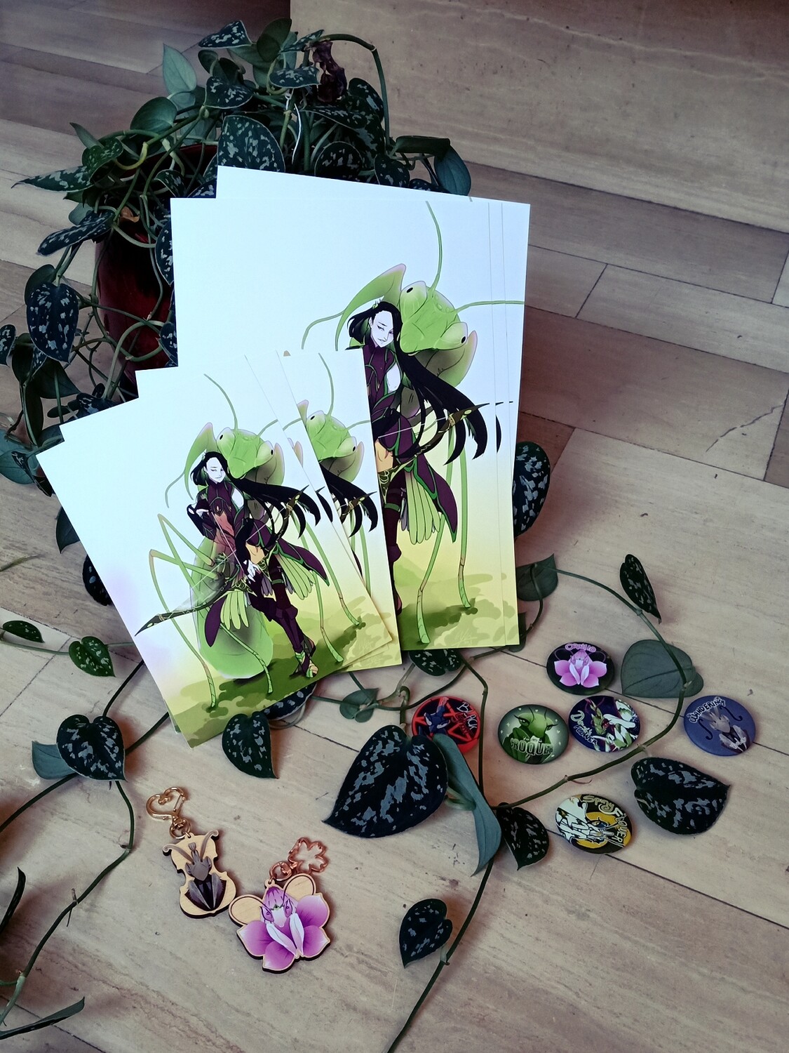 Mantes religieuses Posters, Cartes, badges et Porte clés