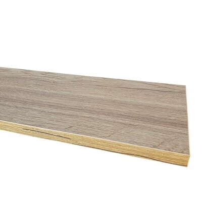 Custom size wall shelf without brackets. White, oak or sandy grey colour.