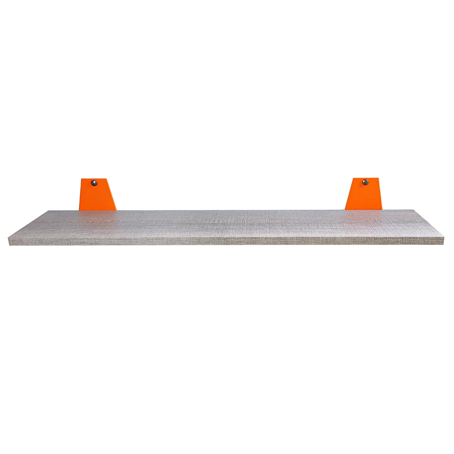 90cm long wall shelves with coloured brackets. Modern grey. Various sizes.