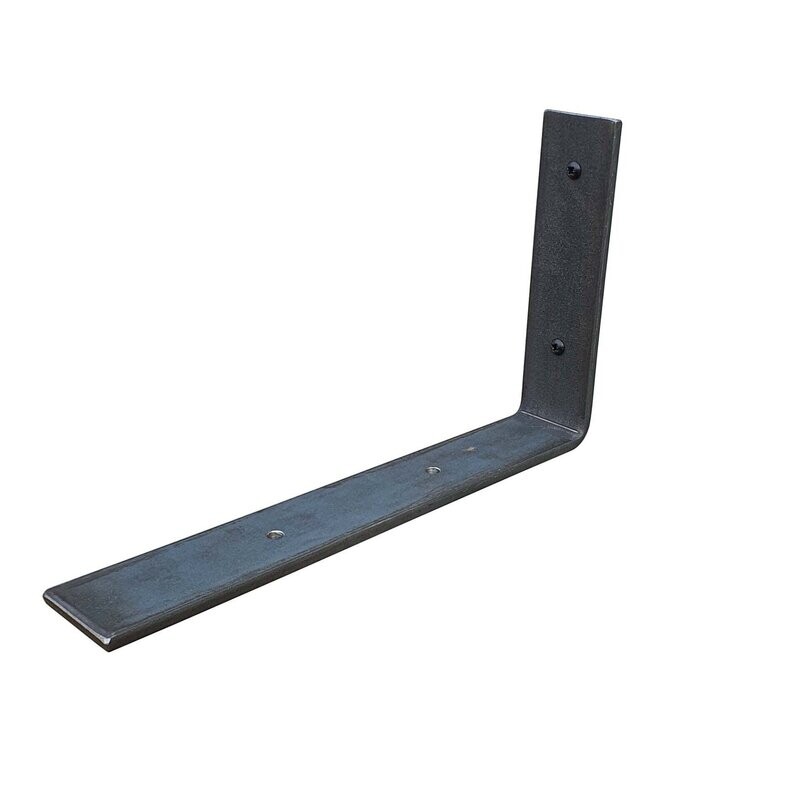 25cm Industrial style brackets for wide shelves. Black powder coated steel. Perfect for rustic style wood shelves, MDF or melamine modern shelving. 25cm Industrial style brackets for wide shelves. Black powder coated steel. Perfect for rustic style wood shelves, MDF or melamine modern shelving.
