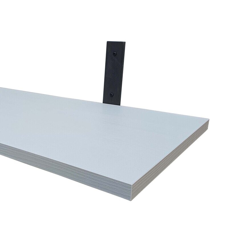 27cm, 30cm, 33cm, 35cm, 37cm, 40cm deep wall shelves with "L" raw steel brackets. Old oak, white, sandy grey colours. Various size.