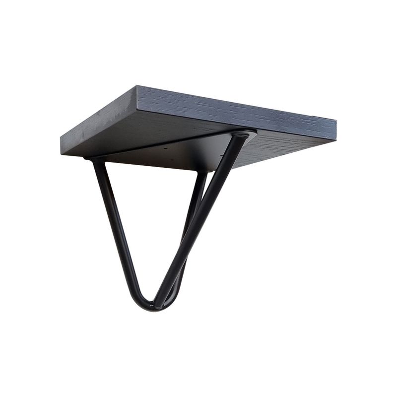 20 x 20 , 25 x 25, 30 x 30 cm wall shelf in White,Old oak,Sandy grey,Black, Smoked oak, with black Bracket