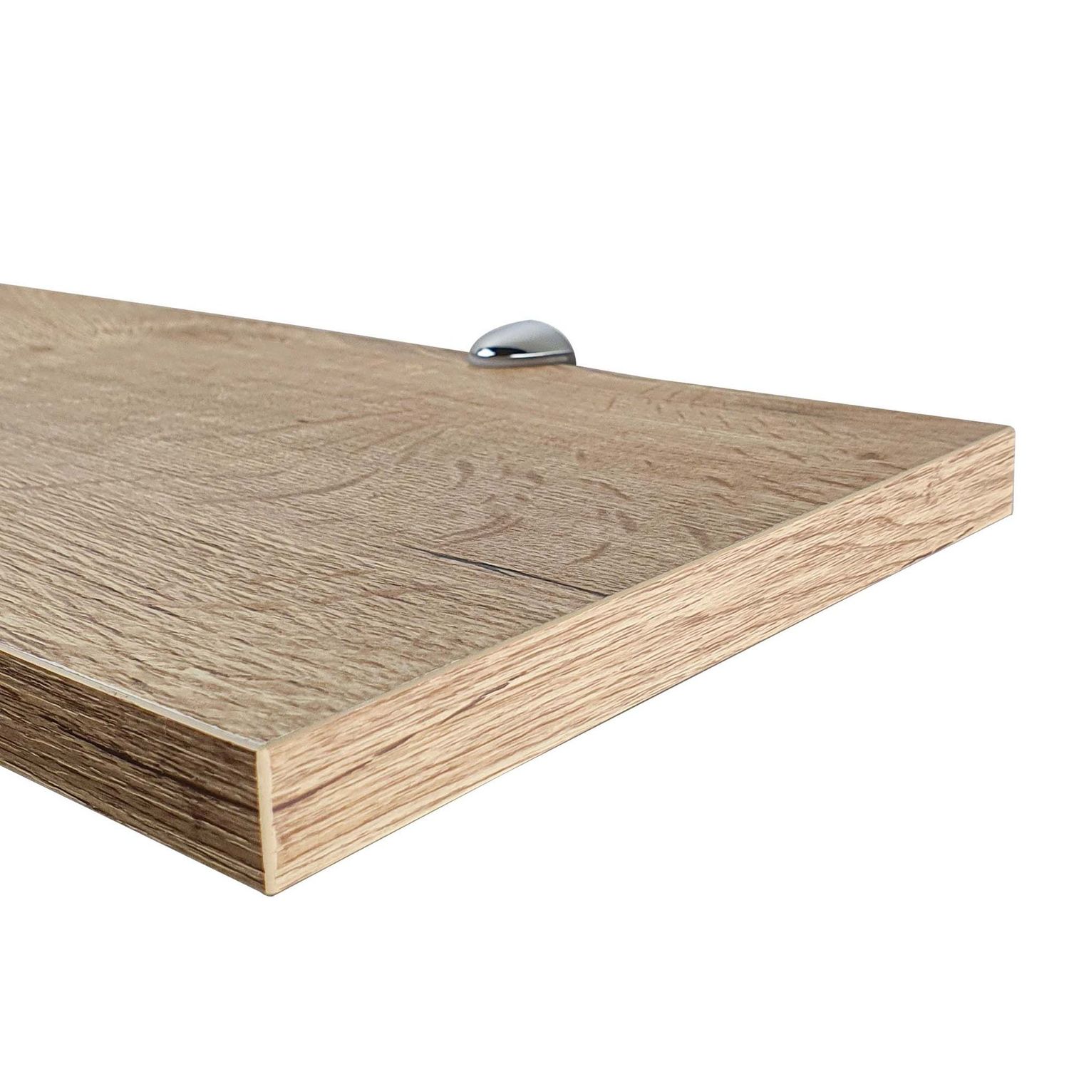 10cm, 12cm ,13cm, 14.2cm Deep Wall Shelves With Minimal Brackets. White , sandy grey, Oak, Smoked oak, black all with wood grain. Various Lengths and depths or customer size