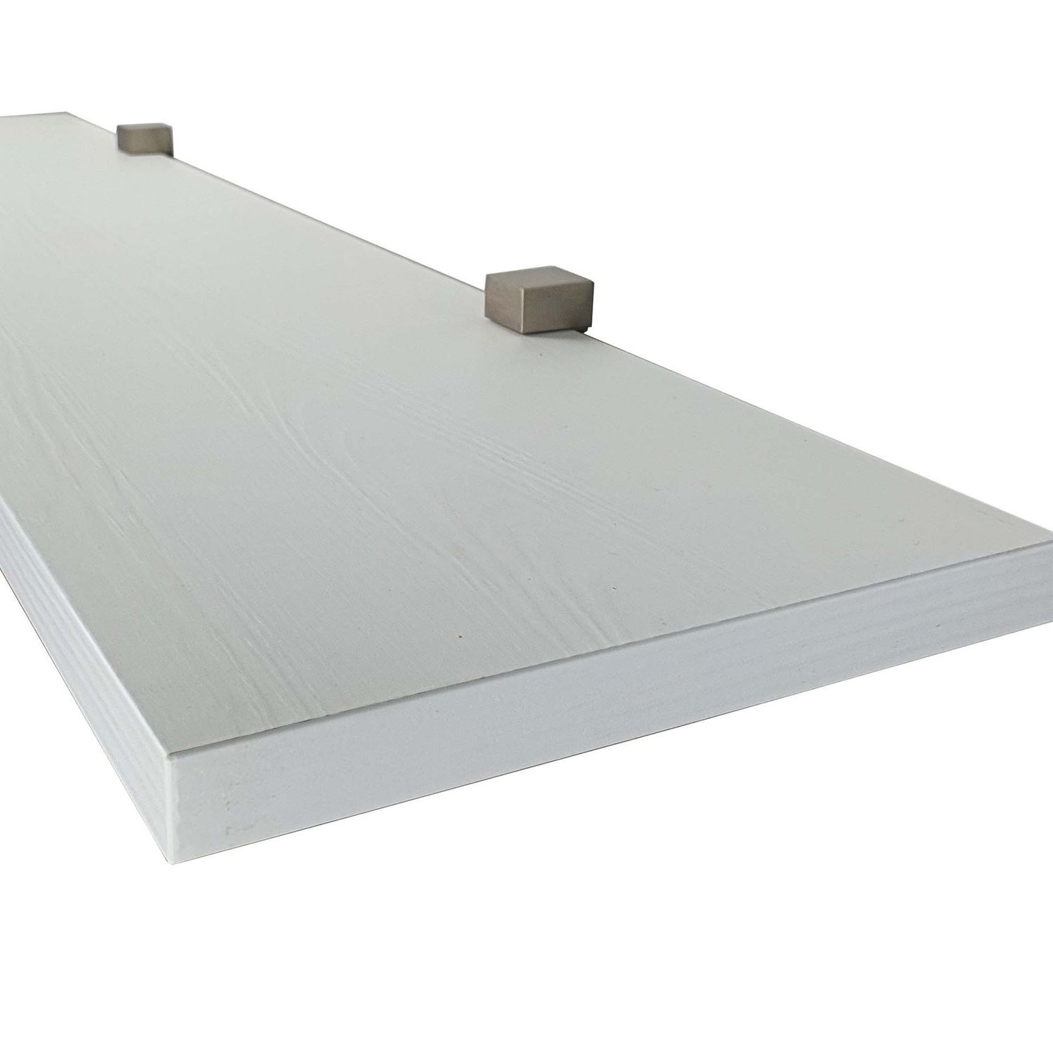 14.2cm, 19.2cm ,22.2cm Deep Wall Shelves With Mini Brackets. White , sandy grey, Oak, Smoked oak, black all with wood grain. Various Lengths and de Various Lengths from 150-240cm  or any size.
