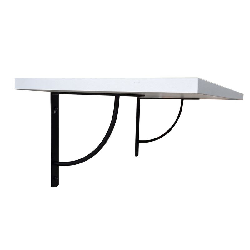 24cm 26cm 28cm 30cm 32cm 34cm Wall Shelves With black brackets. White shelf , light grey ,or black. Any between 24-34 cm deep