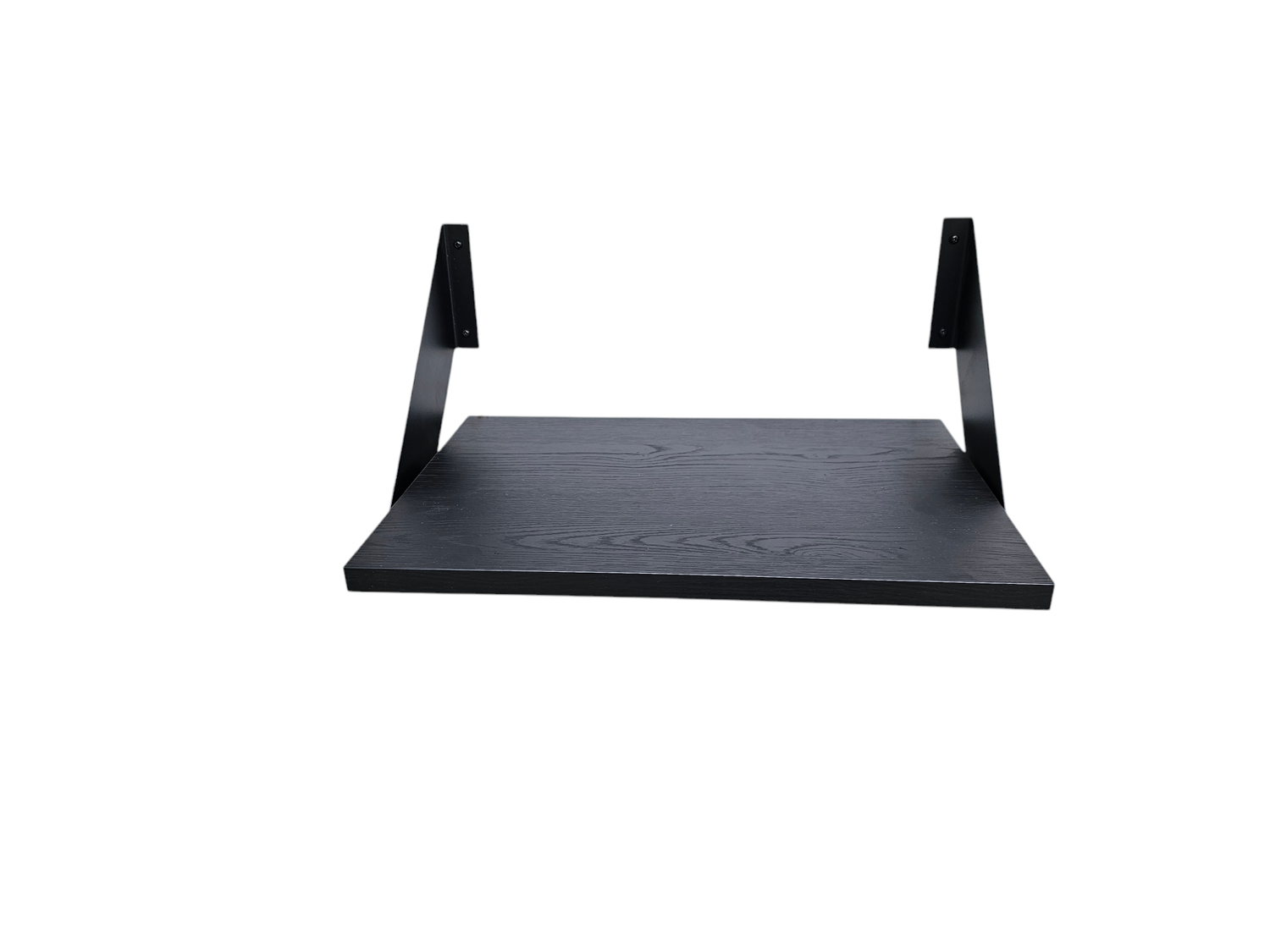Stylish Wall Shelves With 2 black Brackets. 33 cm deep .Costum size lengths to to 75cm long