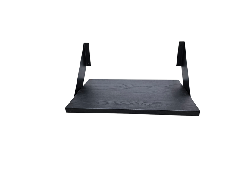 Stylish Wall Shelves With 2 black Brackets. 33 cm deep .Costum size lengths to to 75cm long
