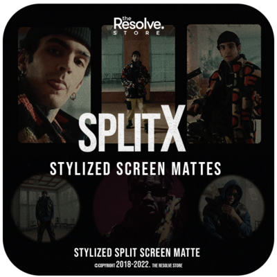 SplitX Screen Matte, CinematicX LUTs & ResolveX Transitions