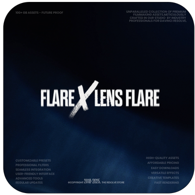 FlareX Lens Flare, CinematicX LUTs & ResolveX Transitions