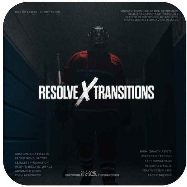 ResolveX Transitions, CinematicX LUTs & GrainX Film Grain