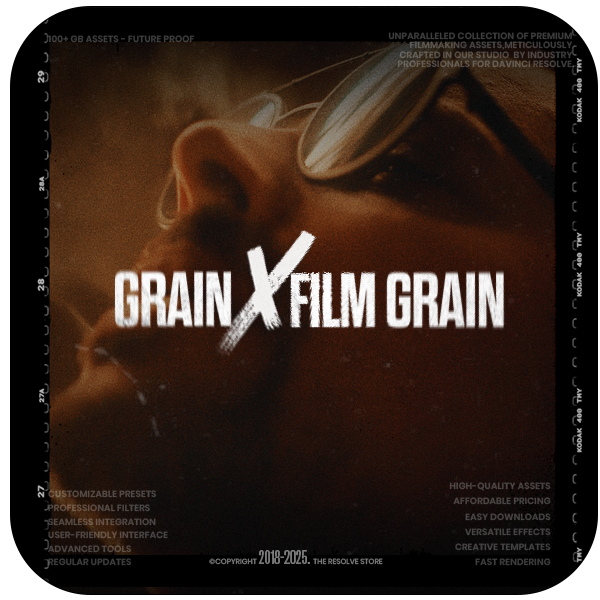 GrainX Film Grain, ResolveX Transitions & CinematicX LUTs