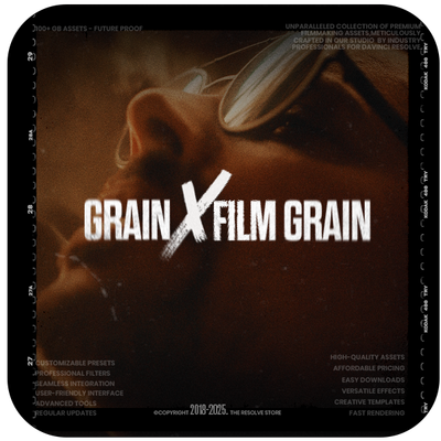 GrainX Film Grain, ResolveX Transitions & CinematicX LUTs