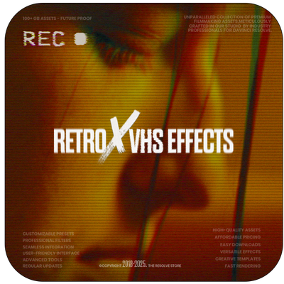 RetroX VHS Effects, CinematicX LUTs & ResolveX Transitions
