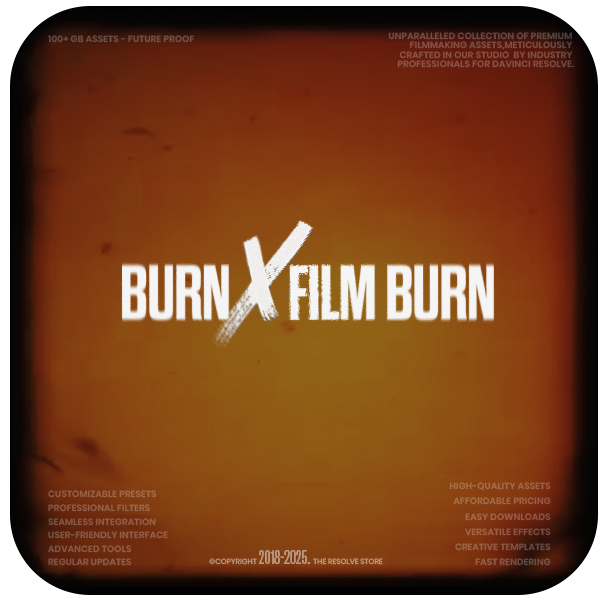 BurnX Film Burn, CinematicX LUTs & ResolveX Transitions