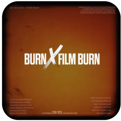 BurnX Film Burn, CinematicX LUTs & ResolveX Transitions