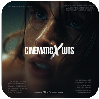 CinematicX LUTs, ResolveX Transitions, & GrainX Film Grain