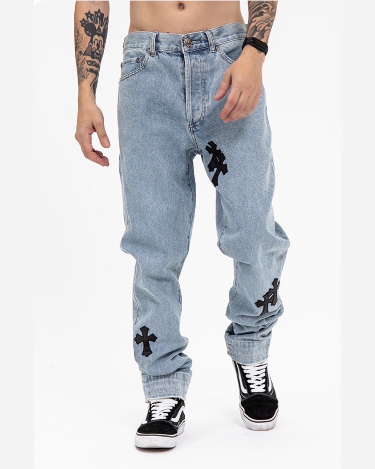 FG LEATHER CROSS JEANS