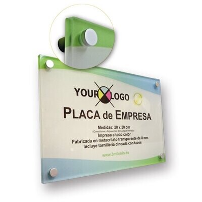 Placa de empresa en metacrilato