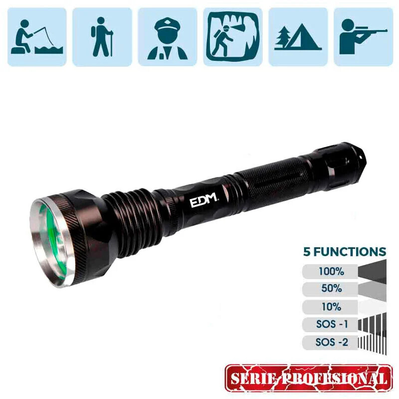 Linterna Táctica de 3 Leds  30W 2400Lm