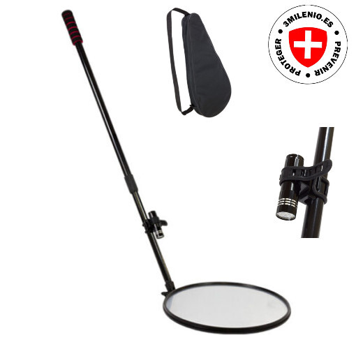 Espejo Portátil de Inspección con linterna y funda