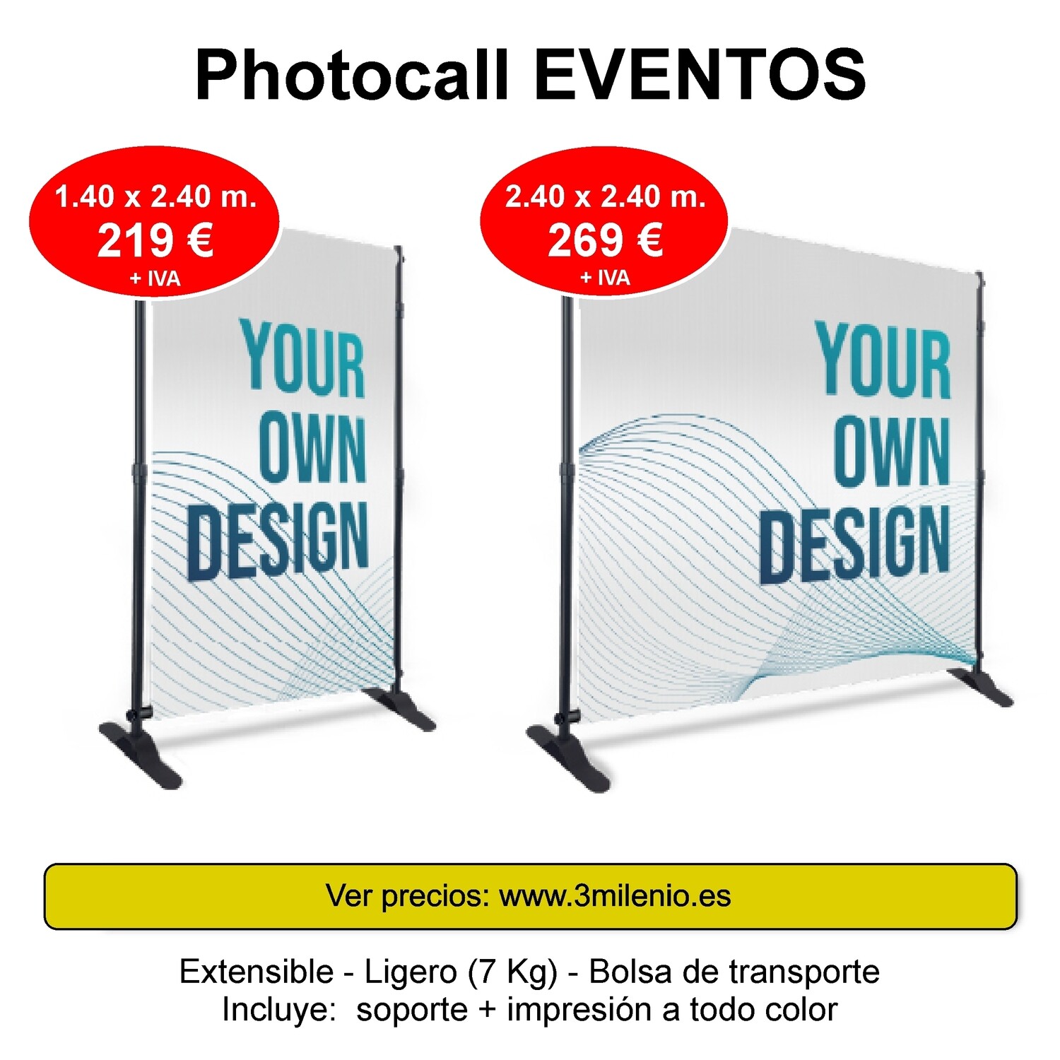Photocall Extensible 2.40 x 2.40 m