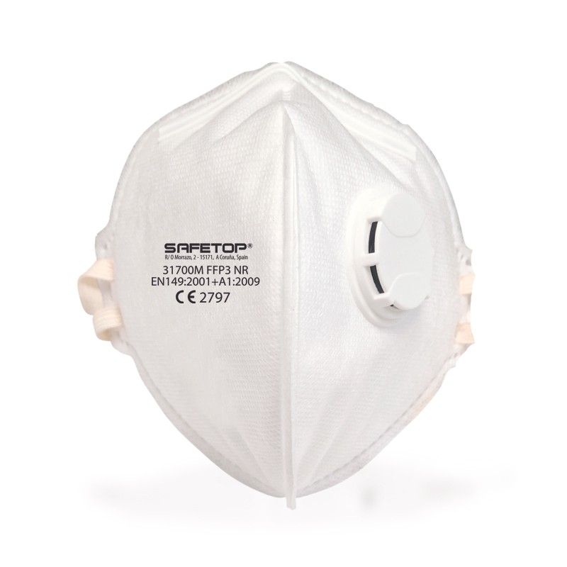 Mascarilla FFP3 NR plegable vertical con válvula