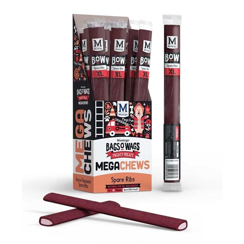 Montego Mega Chews: Bacon Flavoured Spare Rib (Box of 10)