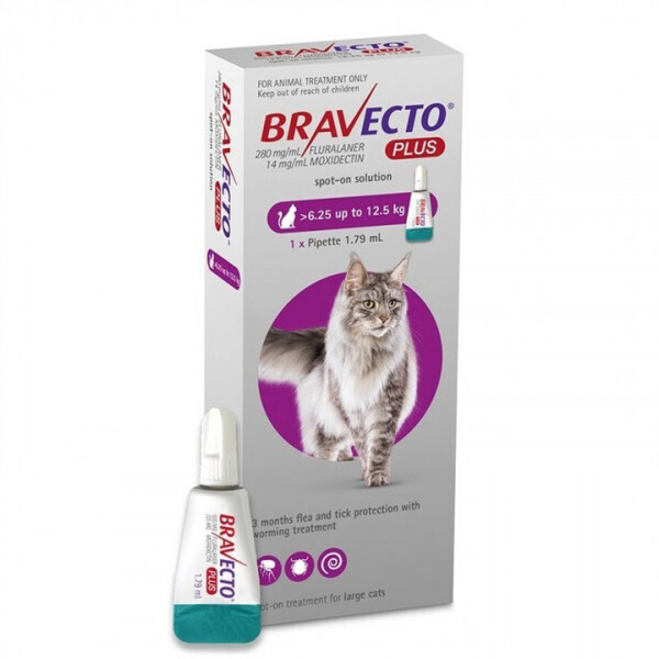 Bravecto Plus Spot-on for Cat (Large 6.25 - 12.5kg)