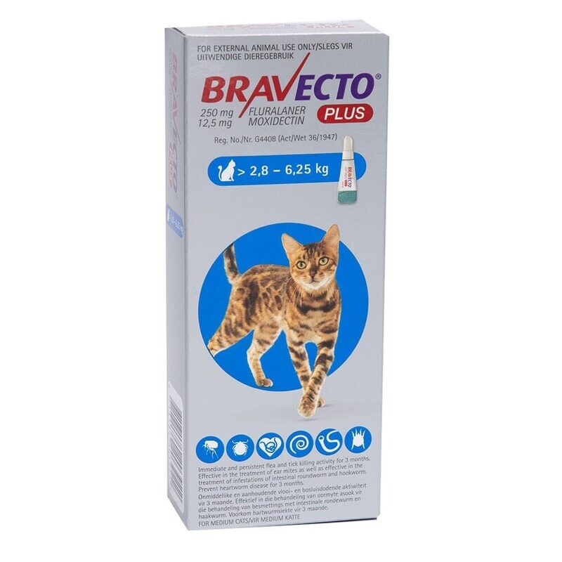 Bravecto Plus Spot-on for Cat Medium (2.8-6.5kg)