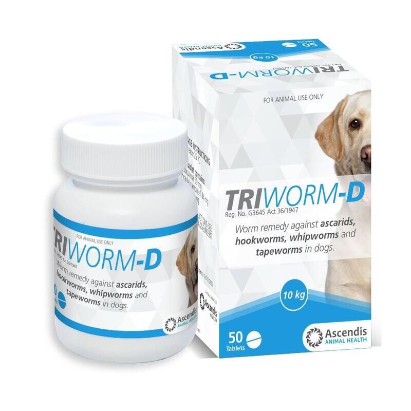 Triworm-D: 50s (1tab = &lt;10kg)