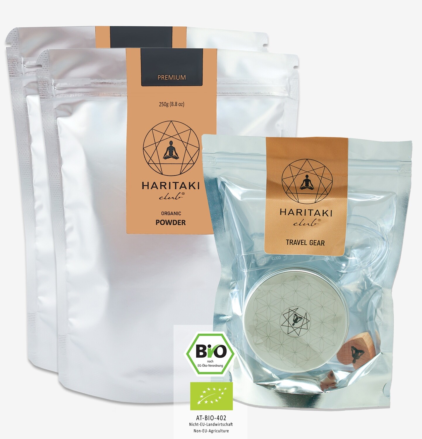 Organic Haritaki Powder Double Travel Set (500g)