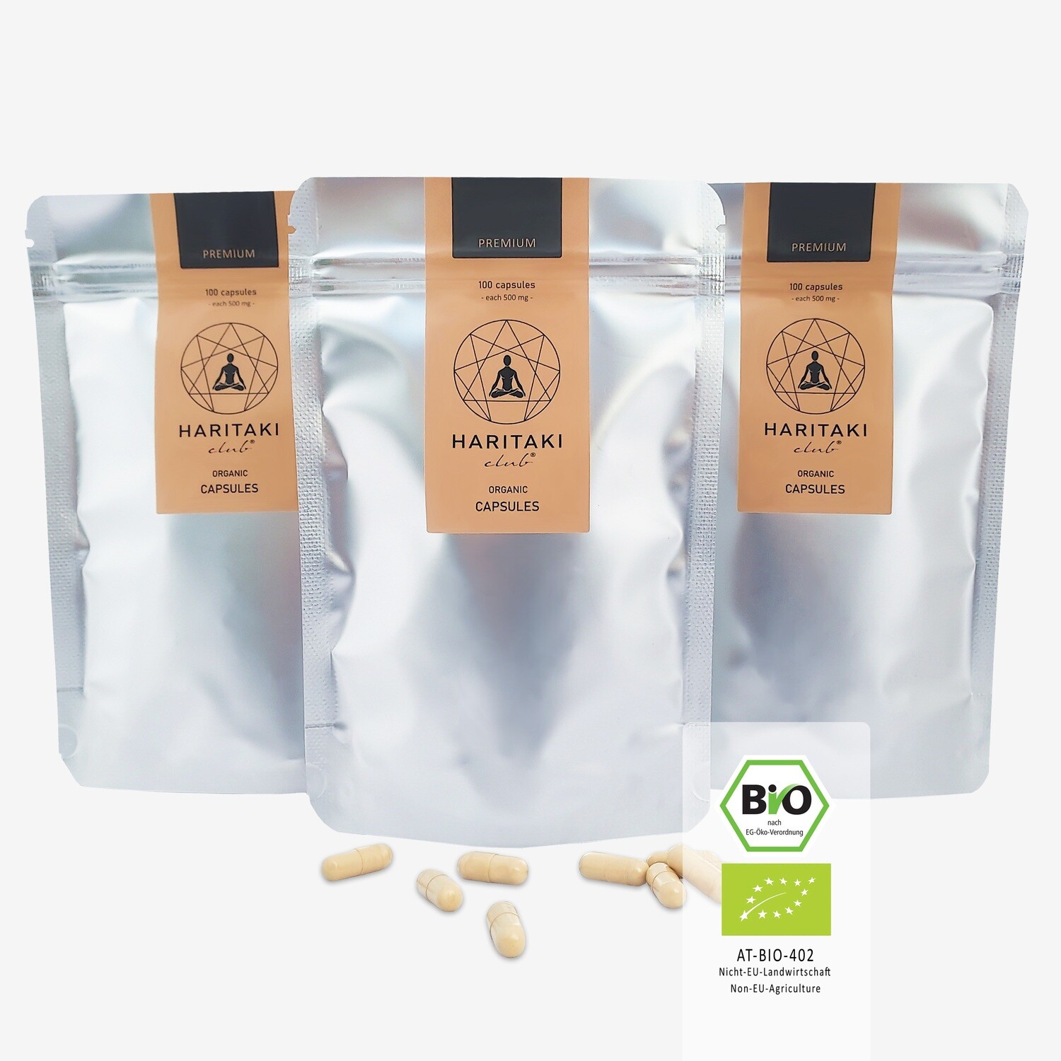 Organic Haritaki capsules (300 pieces)