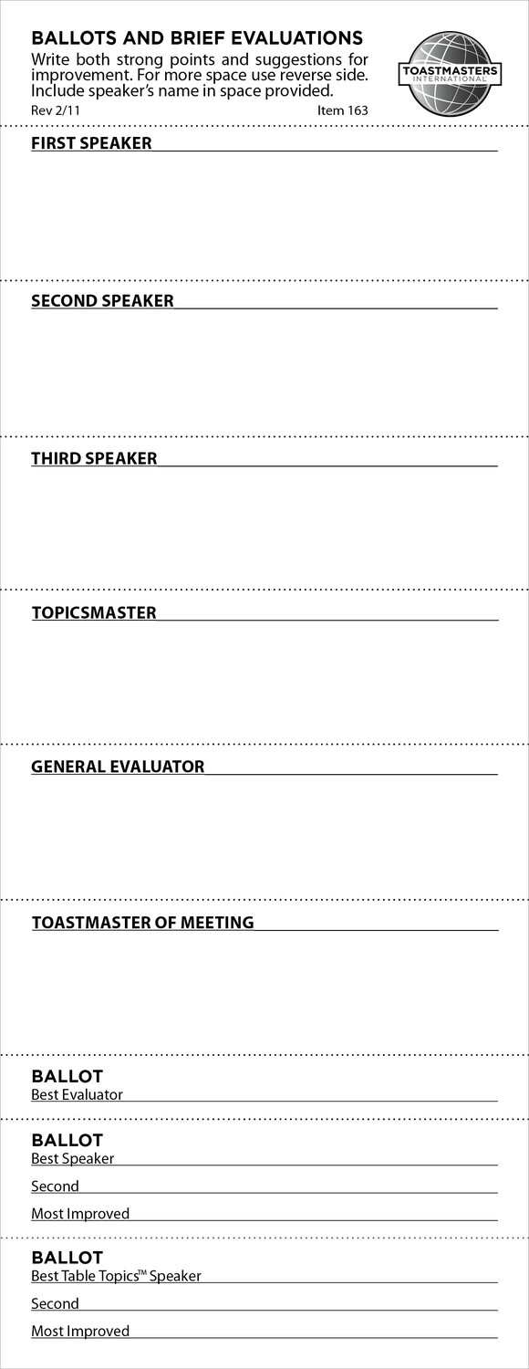 Ballots and Brief Evaluations (pack of 250)